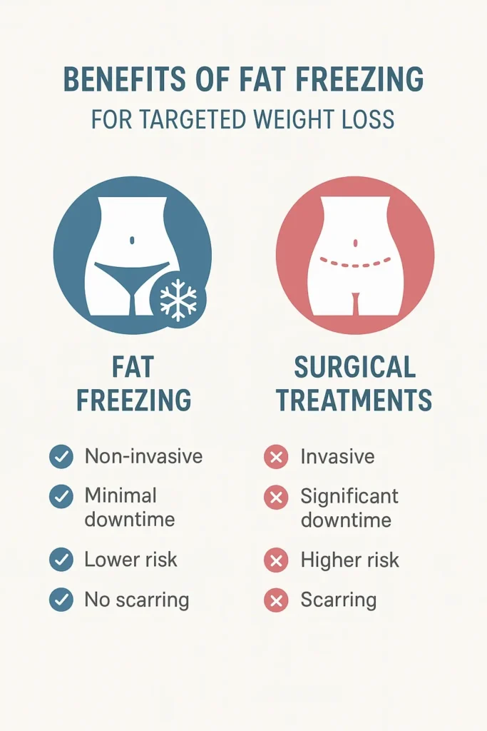 graphic showing the benefits of fat freezing Malvern Wells