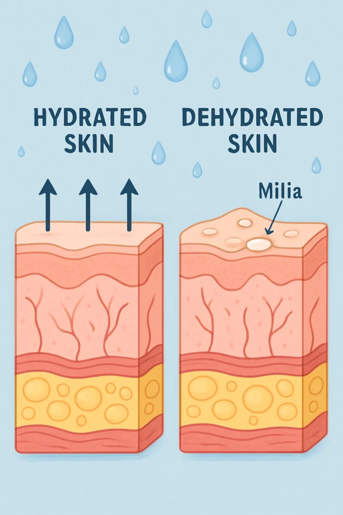 The importance of hydration and milia production Malvern Wells