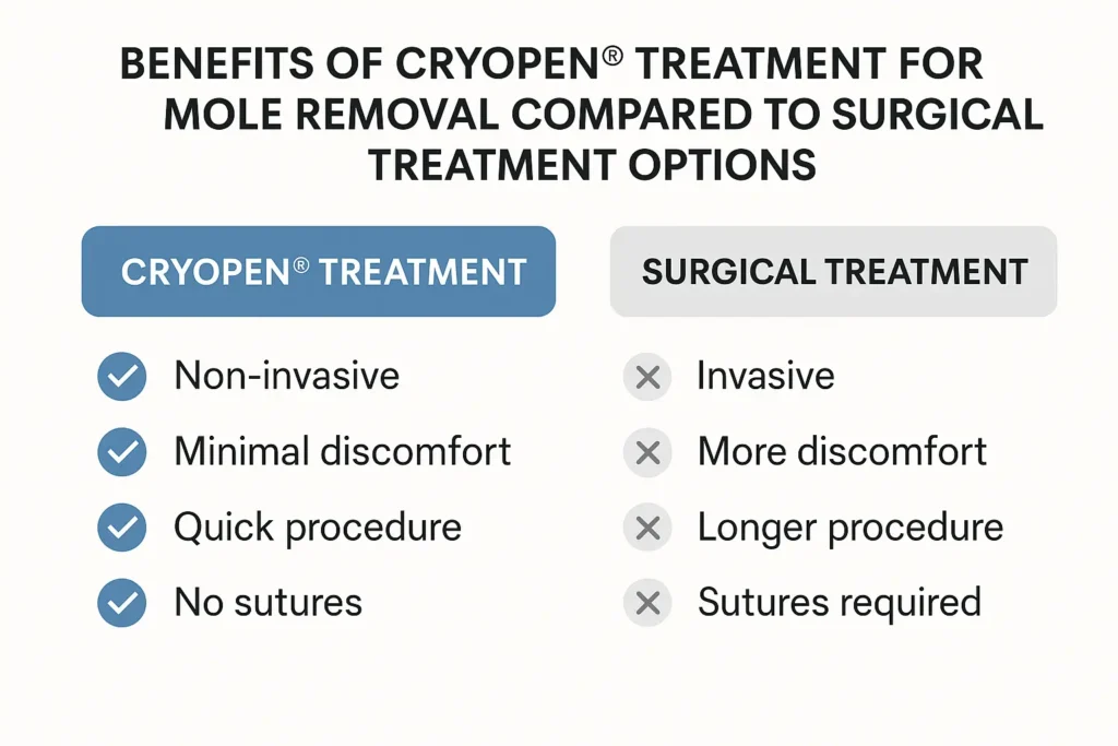Benefits of facial mole removal Malvern Wells - call our team today to book a consultation