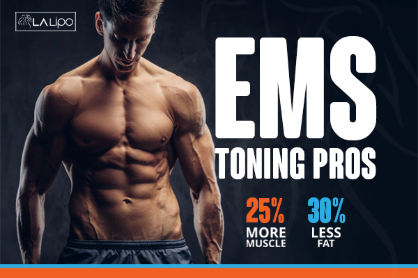 Image of man with sculpted stomach showing the fat loss and muscle gain of LA-EMS Body Sculpting Treatment Malvern Wells