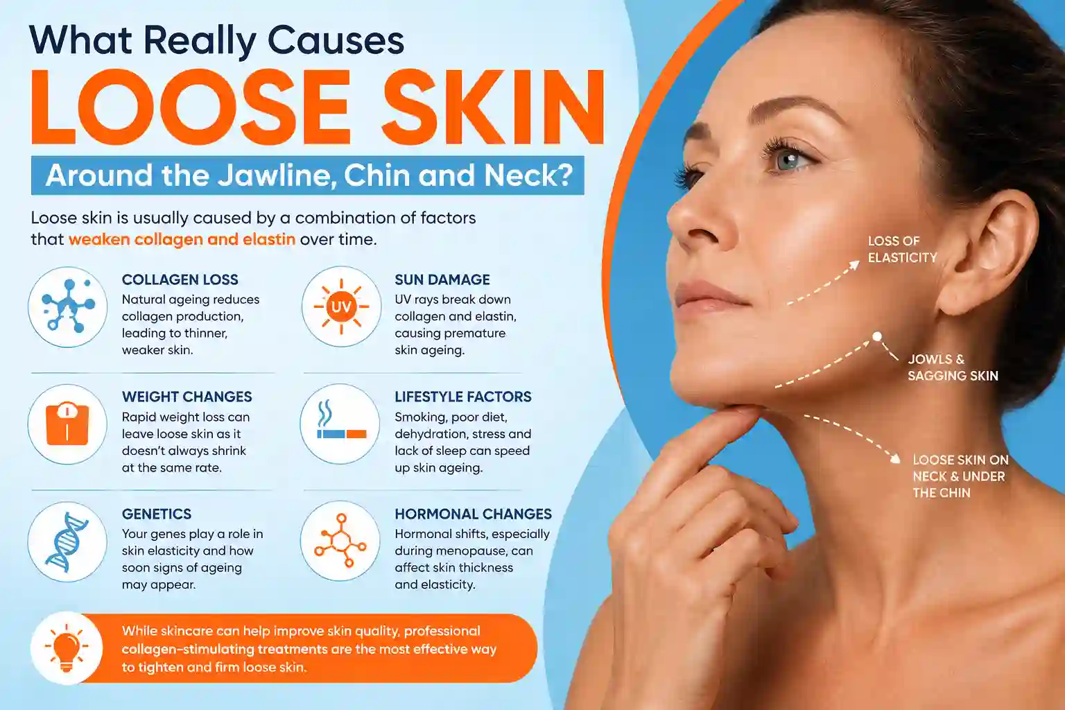 What Really Causes Loose Skin Around the Jawline, Chin and Neck Malvern Wells?